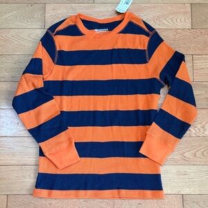 Kids Striped Long Sleeve Waffle Tee